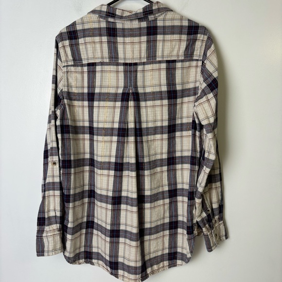 Hatley Plaid Button Front Shirt - Blue and Cream - Picture 2 of 8